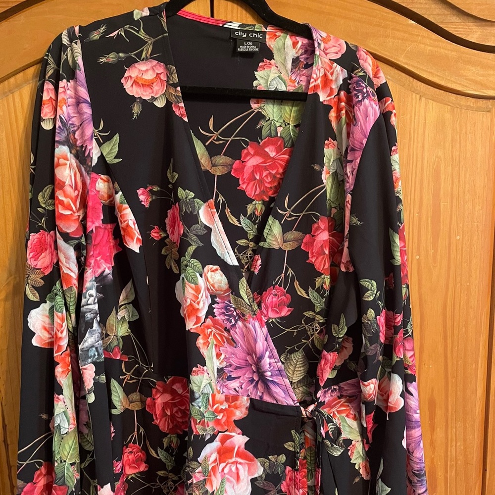 City chic wrap peplum top